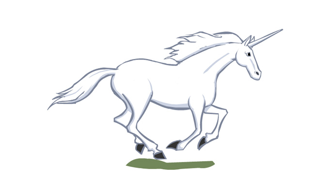 手绘风格跑步的白马动作设计二维动画效果