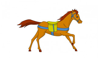 一匹马奔跑的动作动画效