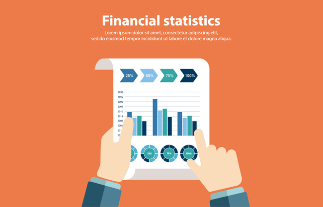财务数据统计分析信息图表素材设计