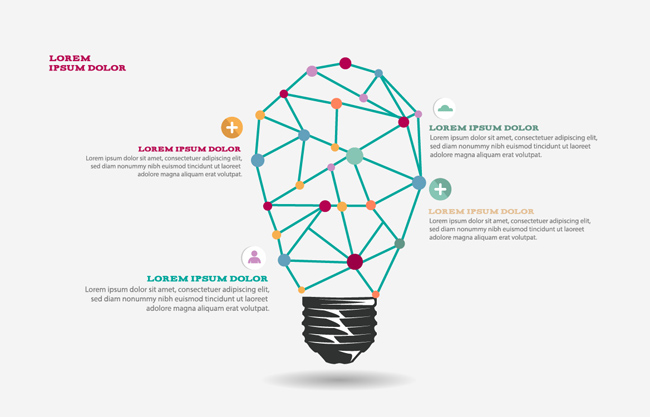 点状灯泡图表素材