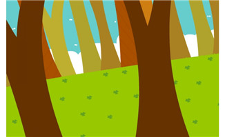 森林树木矢量动画背景素
