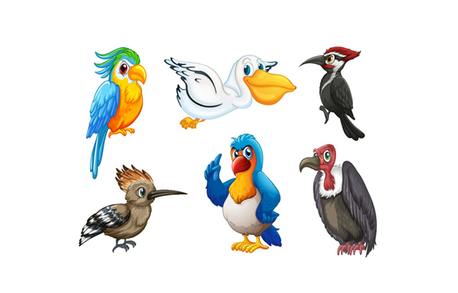 动物鸟类卡通形象设计素材