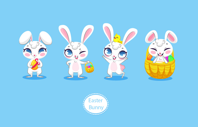 兔子复活节元素卡通形象设计