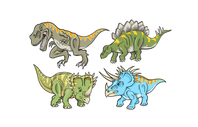 手绘卡通恐龙形象设计素材