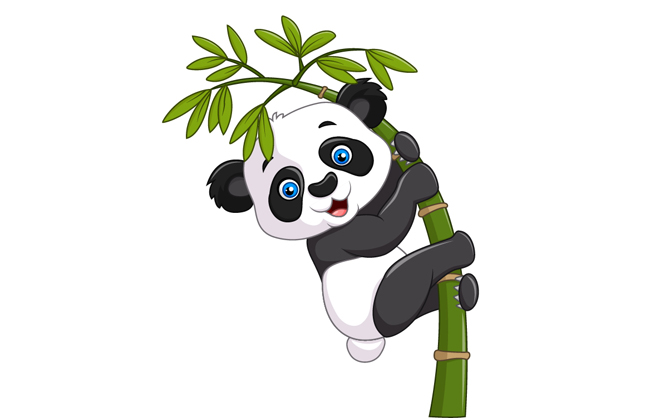 竹子可爱大熊猫矢量设计素材