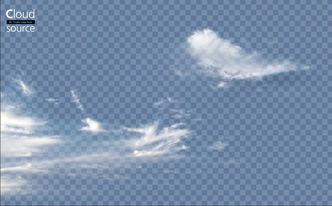 白云稀布在天空的造型高清素材