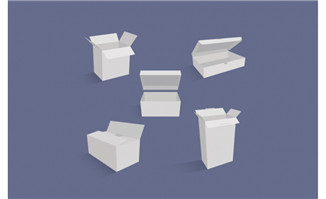 白色立体纸板箱矢量设计