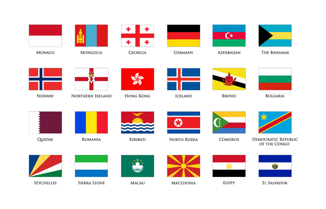 世界各国国旗区旗图标图片免费下载