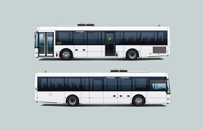 高级公交车矢量素材设计下载