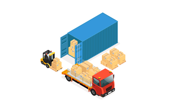 货运物流集装箱货车矢量设计素材