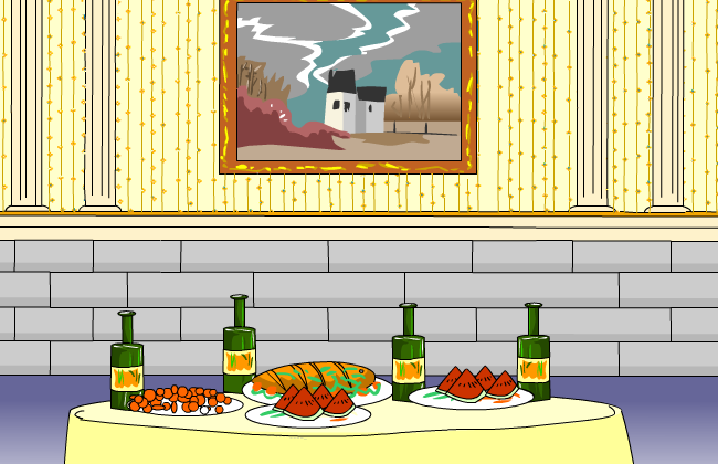 家庭餐桌饭桌美食元素动画场景设计
