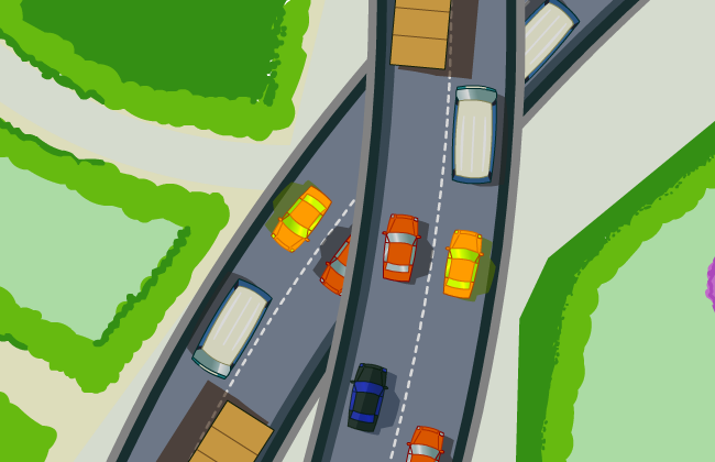 城市交通立交桥flash动画场景矢量设计素材