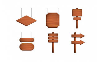 木质指示牌图案设计矢量
