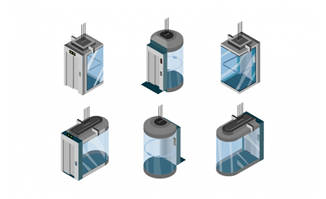 6款观光电梯造型图标设计