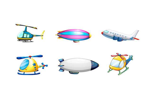 飞机直升机卡通手绘玩具设计