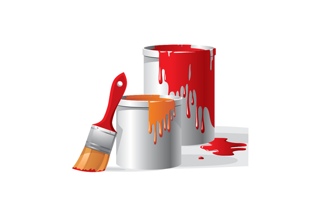 红色油漆桶创意图像背景设计素材