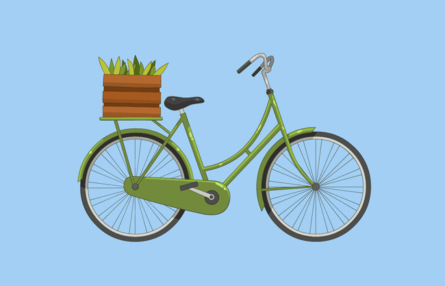绿色矢量自行车素材设计