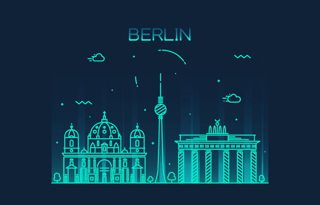 柏林城市建筑插画图片