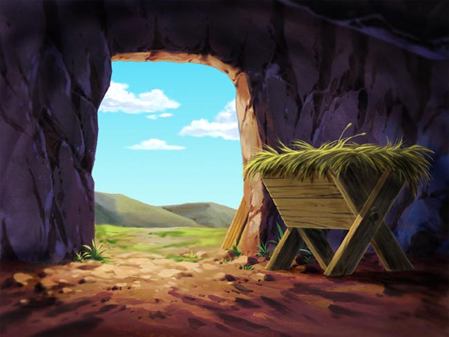 洞穴里面看外面的天空视角动画背景