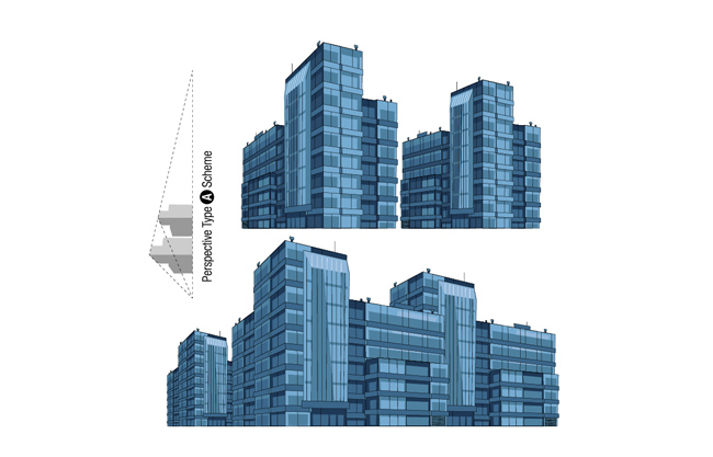 蓝色城市建筑素材设计