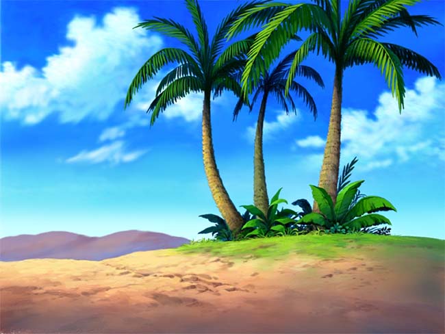 海边椰子树海滩cg背景设计