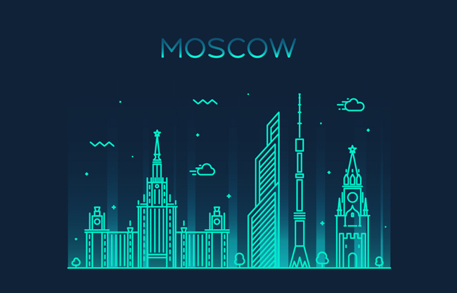 莫斯科城市矢量插画图片