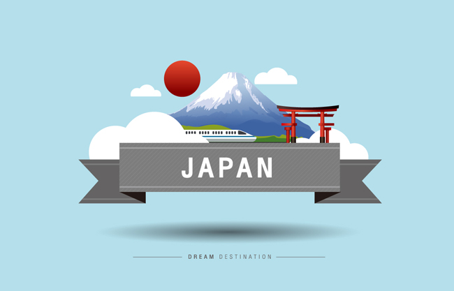 趣味日本旅行富士山插画