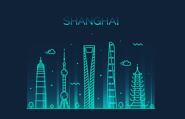 上海城市mbe建筑插画图片