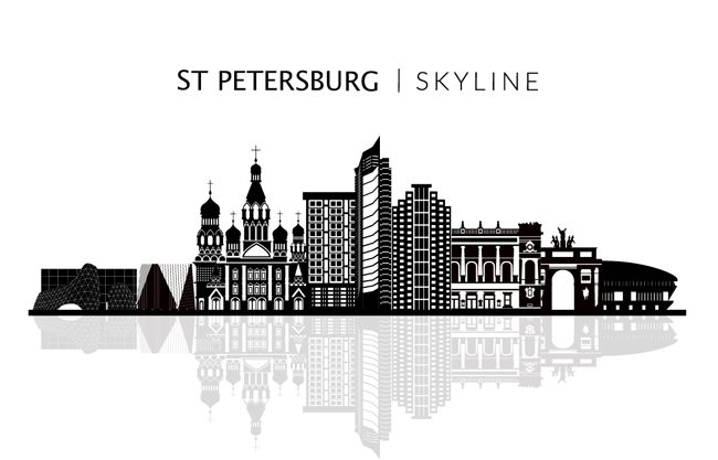 圣彼得堡城市矢量建筑素材下载