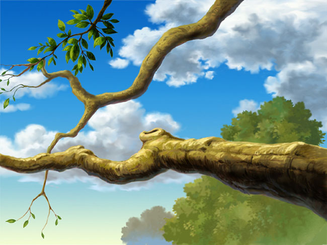手绘树干树枝造型设计动画背景素材