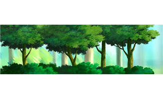 路边的森林树林手绘动画