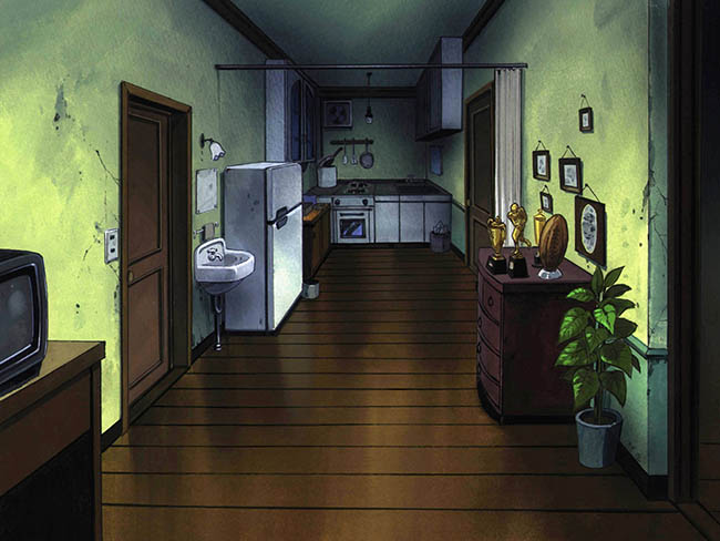 老式破旧的房屋室内环境动画背景设计