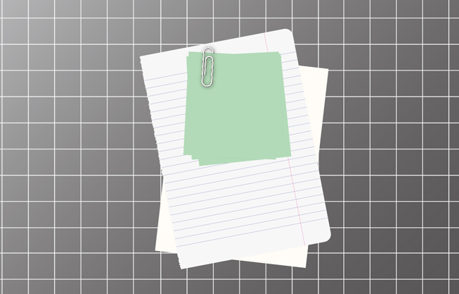 绿色便签和记事本纸张矢量素材
