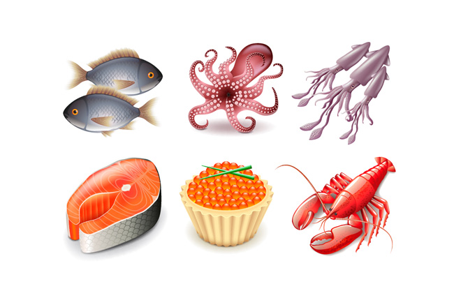 海鲜生物食物素材设计