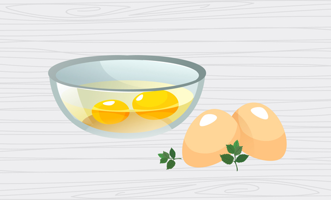 鸡蛋蛋黄蛋液插画素材设计