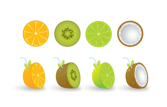 水果创意饮品素材矢量