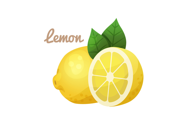 卡通写实风格水果柠檬矢量素材