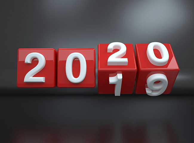 时间翻页立体感2020新年数字字体设计