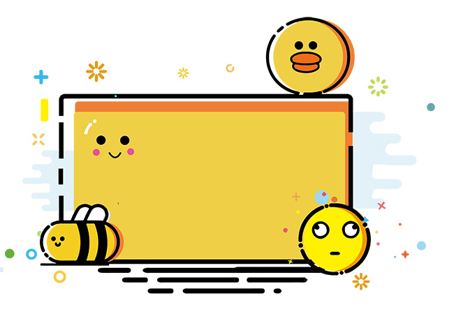 黄色mbe卡通动漫小蜜蜂元素创意设计