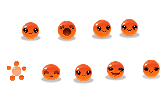 橘红色果冻卡通头像表情包动画素材