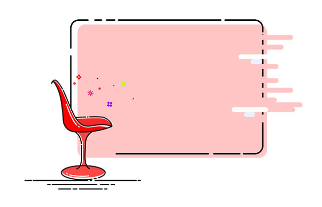 红色椅子粉红色背景mbe图标设计