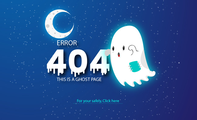 创意夜晚的幽灵404页面素材