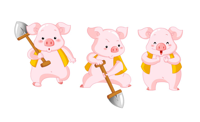 卡通动漫小猪猪八戒形象设计an动画素材