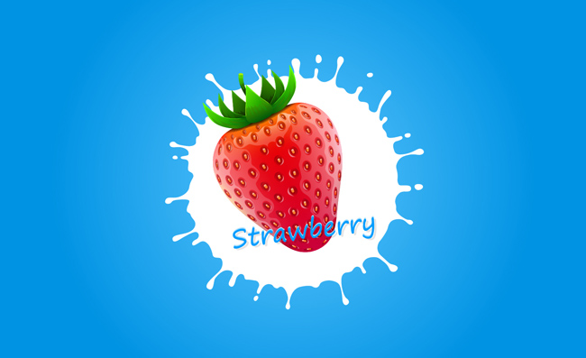 美味奶油草莓矢量设计素材