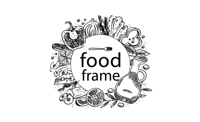 手绘食物框架设计图