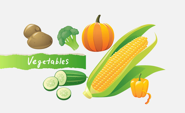 玉米黄瓜等蔬菜素材