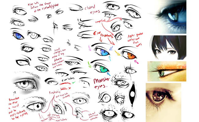 手绘漫画创作各种眼睛绘制方法学习资料