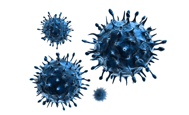 病毒群蓝色球状病毒png高清图片素材