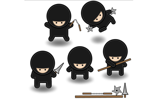 手游传统武术人物动作设计矢量素材