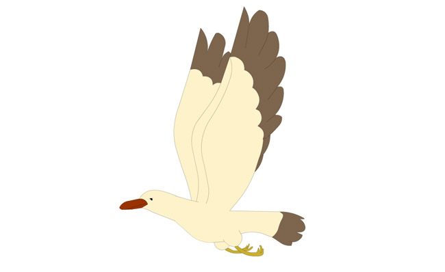 飞翔的海鸥鸟类飞行动作动画素材